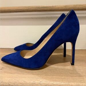 Manolo Blahnik Blue Suede Heels